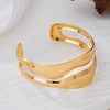 Wholesale Alloy Electroplated Exaggerated Geometric Light Luxury Gold Metal Bracelet And Ring Set Wide Open Style Jewelry Accessories