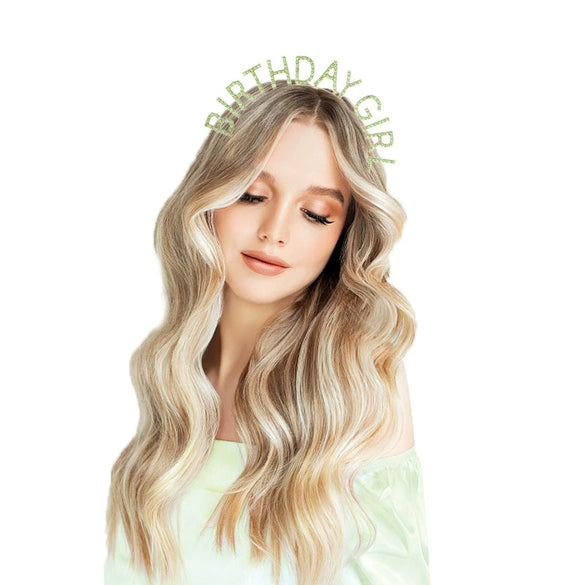 Wholesale Alloy Electroplated Fashion Rhinestone Letters Headband Headwear For Female