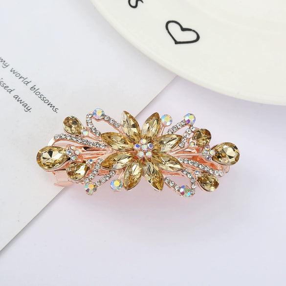 Wholesale Alloy Electroplated Flower Rhinestone Hairpin For Women