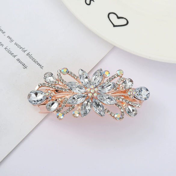 Wholesale Alloy Electroplated Flower Rhinestone Hairpin For Women
