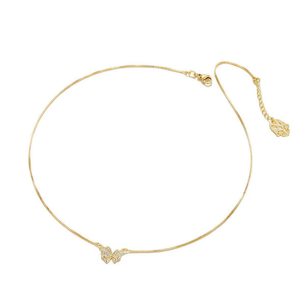 Wholesale Alloy Electroplated Geometric Butterfly Sweet Style Necklace With Box Chain