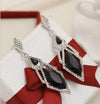 Wholesale Alloy Electroplated Geometric Crystal Diamond Earrings