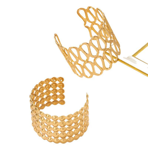 Wholesale Alloy Electroplated Geometric Exaggerated Hollowout Metal Bracelets Accessories