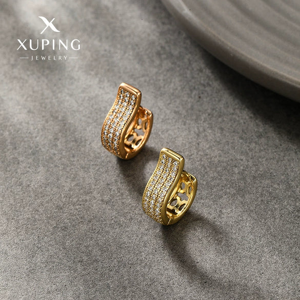 Wholesale Alloy Electroplated Geometric Micropaved Zircon Elegant Earrings