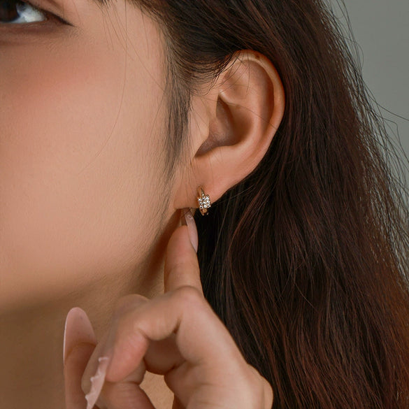 Wholesale Alloy Electroplated Geometric Style Zircon Earrings For Women