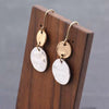 Wholesale Alloy Electroplated Geometric Women's Coin Ring Stitching Retro Earrings