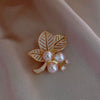 Wholesale Alloy Electroplated Ginkgo Leaf Brooch For Women Light Luxury Natural Style