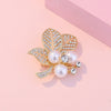 Wholesale Alloy Electroplated Ginkgo Leaf Brooch For Women Light Luxury Natural Style