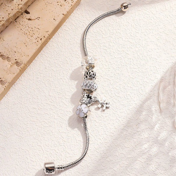 Wholesale Alloy Electroplated Heart Pattern Princess Style Ladies Bracelet