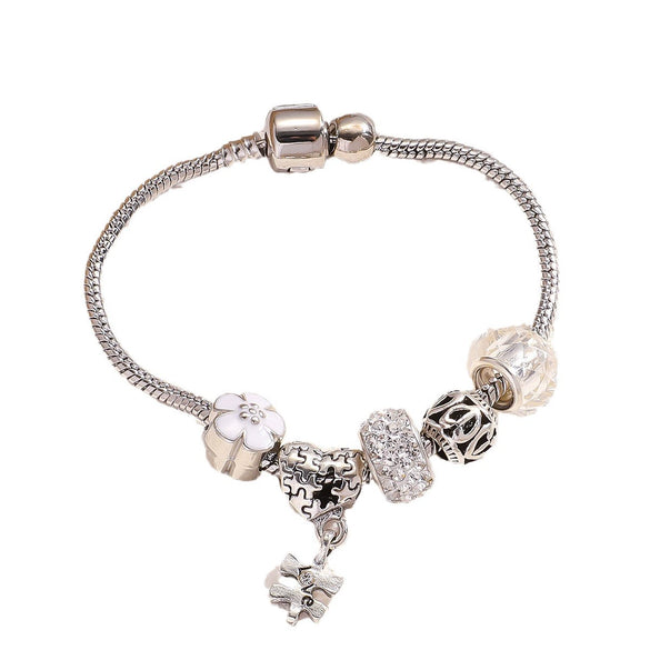 Wholesale Alloy Electroplated Heart Pattern Princess Style Ladies Bracelet