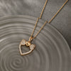 Wholesale Alloy Electroplated Heart Shape Inlaid Zircon Bow Love Pendant Necklace For Women