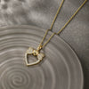 Wholesale Alloy Electroplated Heart Shape Inlaid Zircon Bow Love Pendant Necklace For Women