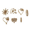 Wholesale Alloy Electroplated Jewelry Accessories Abstract Elephant Sunflower Heart Shaped Pendant Earrings