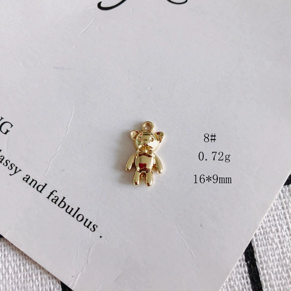 Wholesale Alloy Electroplated Jewelry Retro Literary Cut Out Bear Robot Pendant