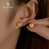 Wholesale Alloy Electroplated 24K Gold Frosted Heart Shape Women's Earrings Simple Style