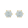 Wholesale Alloy Electroplated 24K Gold Simple Geometric Sixclaw Single Zircon Unisex Earrings