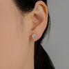 Wholesale Alloy Electroplated 24K Gold Simple Geometric Sixclaw Single Zircon Unisex Earrings