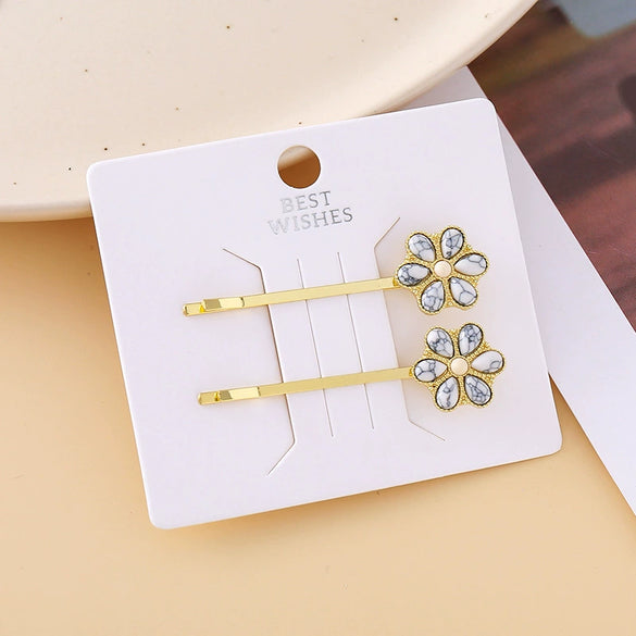 Wholesale Alloy Electroplated Love Flower Shaped Women's Hairpin Jewelry
