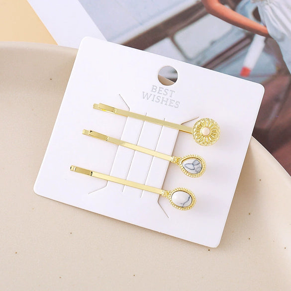 Wholesale Alloy Electroplated Love Flower Shaped Women's Hairpin Jewelry