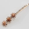 Wholesale Alloy Electroplated Minimalist Flower Edge Metal Hairpin For Women With Rhinestones Hair Accessories