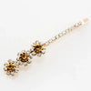 Wholesale Alloy Electroplated Minimalist Flower Edge Metal Hairpin For Women With Rhinestones Hair Accessories