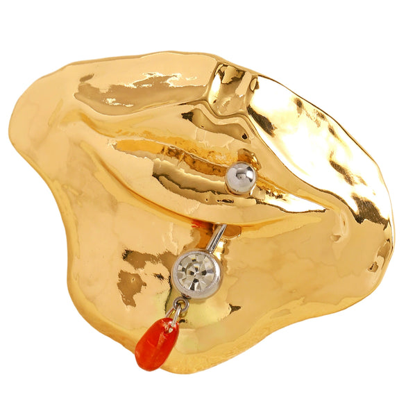 Wholesale Alloy Electroplated Mouthshaped Lip Brooch Women's Accessories
