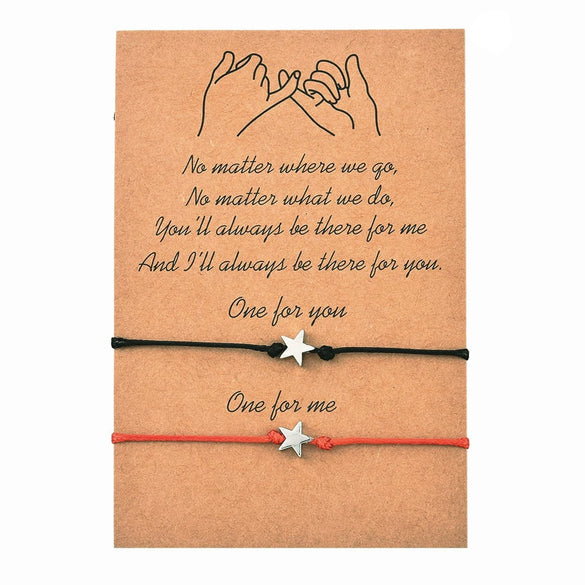 Wholesale Alloy Electroplated Simple Five Pointed Star Couple Bracelet Jewelry