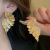 Wholesale Alloy Electroplated Simple Plant Flower And Leaf Pattern Pin Earrings For Women