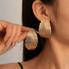 Wholesale Alloy Electroplated Simple Plant Flower And Leaf Pattern Pin Earrings For Women