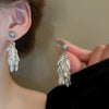 Wholesale Alloy Electroplated Simple Plant Flower And Leaf Pattern Pin Earrings For Women