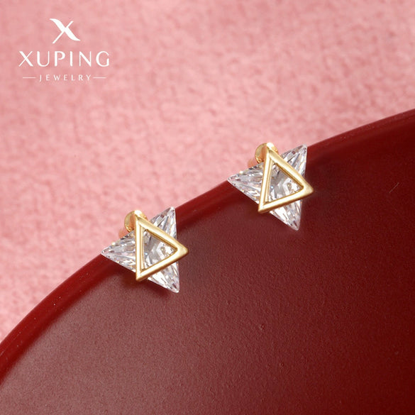 Wholesale Alloy Electroplated Single Zircon Women's Fashion Simple Highend Exquisite Jewelry Earrings