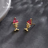 Wholesale Alloy Electroplated Single Zircon Women's Fashion Simple Highend Exquisite Jewelry Earrings