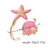 Wholesale Alloy Electroplated Starfish Shell Bracelet Jewelry For Women Creative Exaggerated Open Vacation Style