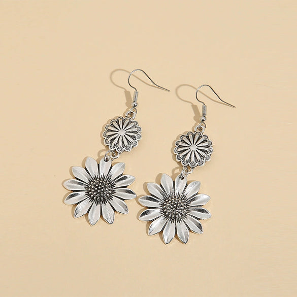 Wholesale Alloy Electroplated Sunflower Women's Earrings