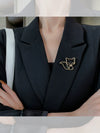 Wholesale Alloy Electroplated Women's Hollow Fox Brooch With Flower Pattern