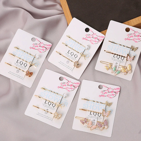 Wholesale Alloy Electroplated Women's Sweet Butterfly Frog Hairpin
