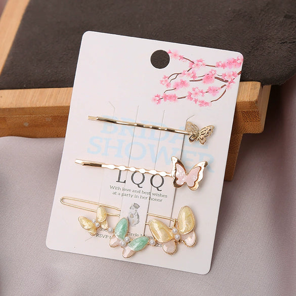Wholesale Alloy Electroplated Women's Sweet Butterfly Frog Hairpin
