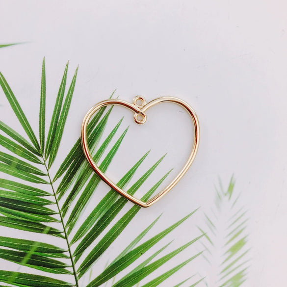 Wholesale Alloy Electroplating Geometric Heart Drop Double Hanging Earrings Pendant Jewelry Accessories