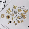 Wholesale Alloy Electroplating Jewelry Accessories Star Love Lock Hollow Inlay Small Pendant