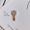 Wholesale Alloy Electroplating Key Love Lock Inlaid Pearl Hollow Small Pendant Accessories