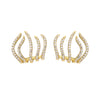Wholesale Alloy Exaggerated Geometric Fiveclaw Earrings With Electroplating Treatment