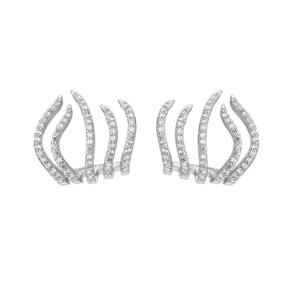 Wholesale Alloy Exaggerated Geometric Fiveclaw Earrings With Electroplating Treatment