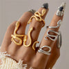 Wholesale Alloy Exaggerated Snake Animal Zodiac Ring Fourpiece Set Electroplated