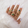 Wholesale Alloy Exaggerated Snake Animal Zodiac Ring Fourpiece Set Electroplated