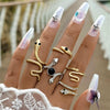 Wholesale Alloy Exaggerated Snake Animal Zodiac Ring Fourpiece Set Electroplated