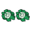 Wholesale Alloy Fabric Simulation Flower Earrings Handmade Geometric Style For Women