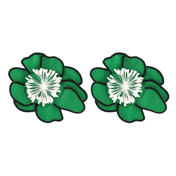Wholesale Alloy Fabric Simulation Flower Earrings Handmade Geometric Style For Women