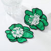 Wholesale Alloy Fabric Simulation Flower Earrings Handmade Geometric Style For Women