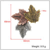 Wholesale Alloy Fallen Leaf Brooch Electroplated For Women Retro Style