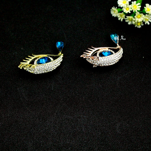 Wholesale Alloy Fashion Big Eyes Tears Brooch Set With Precious Stones Geometric Style Unisex Decoration